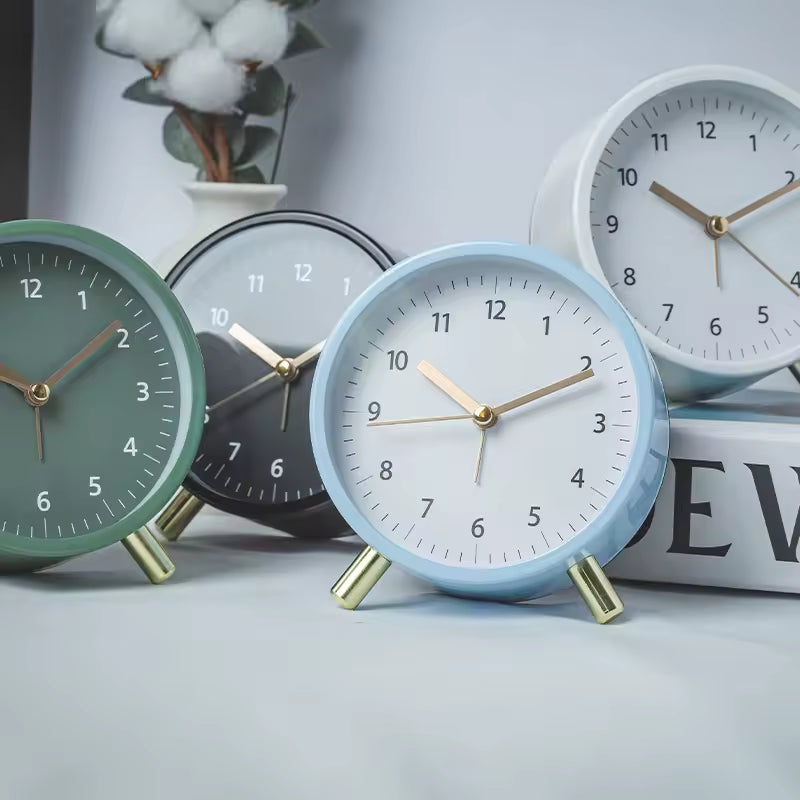 Table with Silent Scandinavian Clock with Minimalist Design for Timeless and Elegant