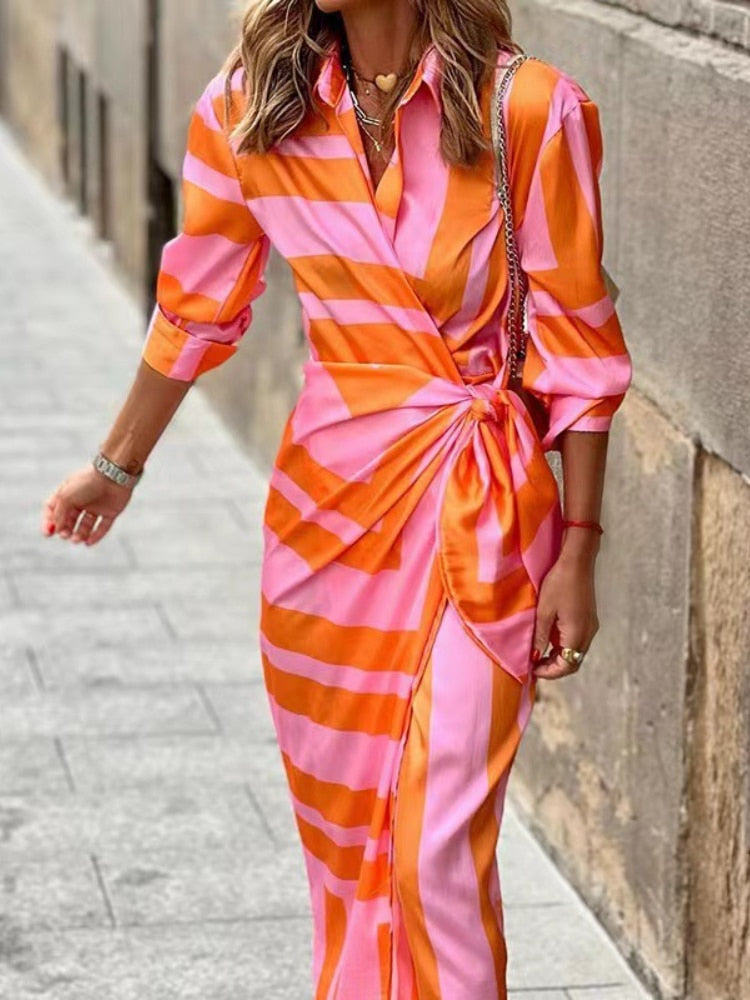 printed wrap dress