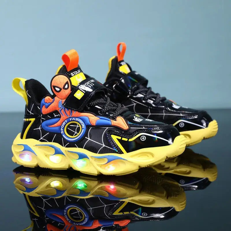 Sneakers with Light-Up Superhero Design for Kids for Stylish and Functional