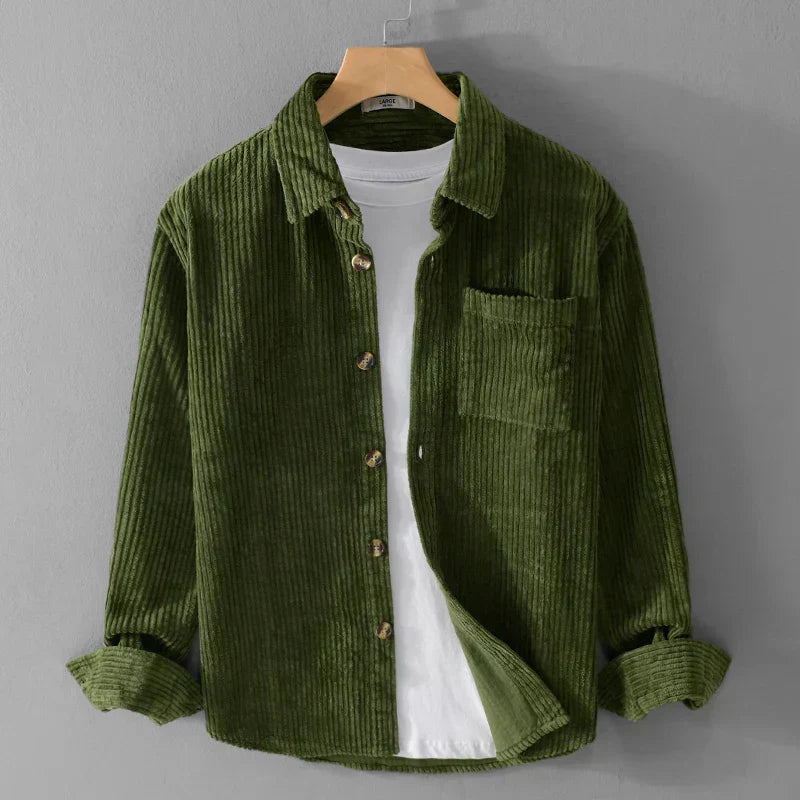 Men's Corduroy Shirt with Comfortable Fit and Timeless Style