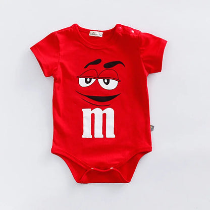 Colorful Baby Romper for M&M Faces Clothing for Babies and Toddlers