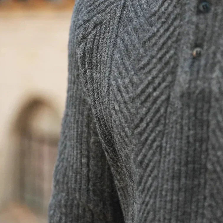 Men's Knitted Jumper with Textured Pattern and Slim Fit with Comfort, Style, and Versatility
