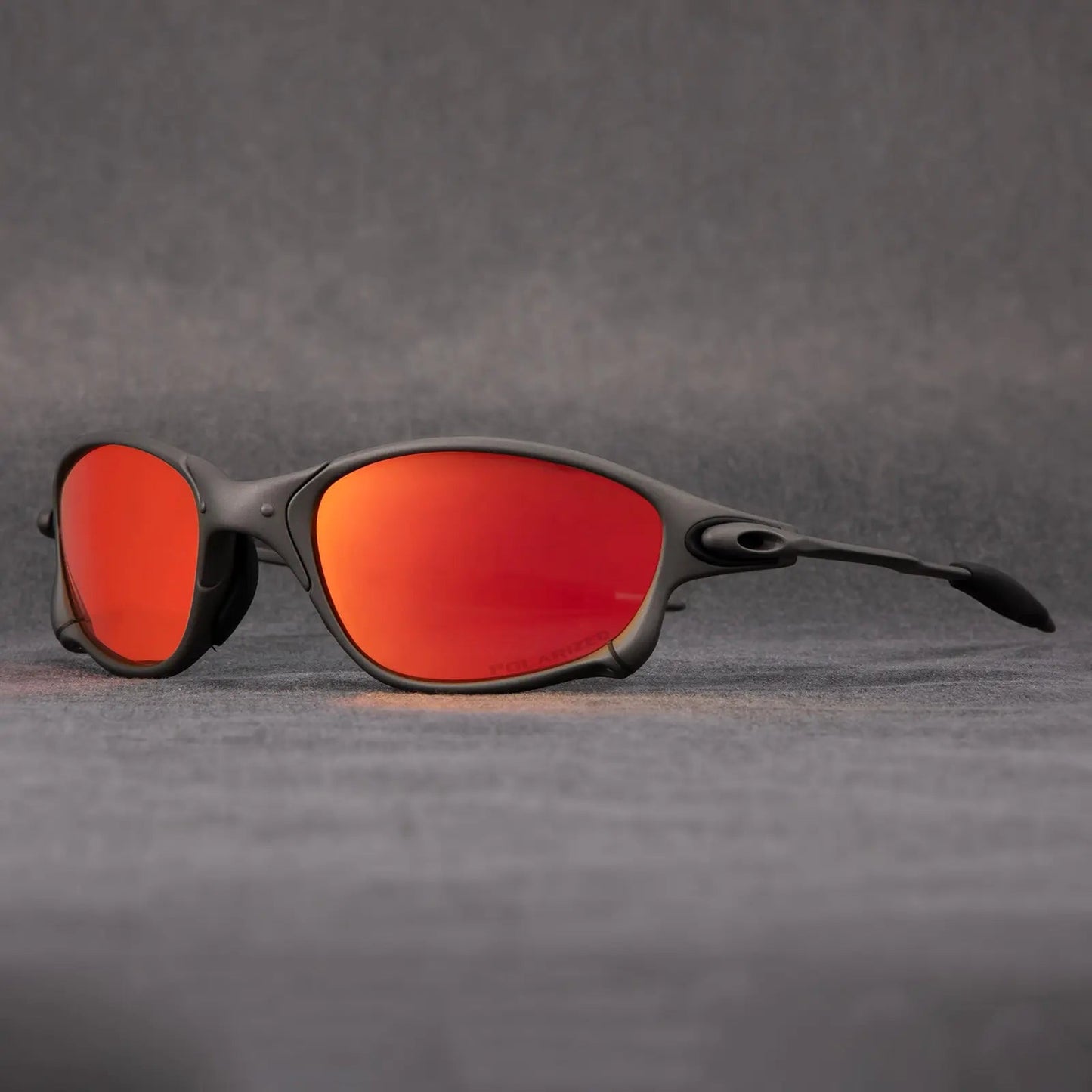 Sporty Polarised Sunglasses for Metallic Frame with Red Lenses