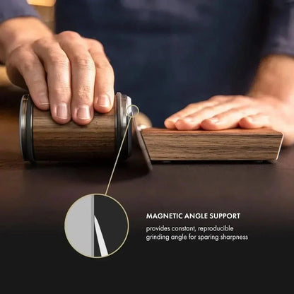 Rolling Knife Sharpener with Diamond Coating and Angle Guide for Precision Sharpening