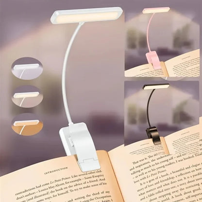 Lamp with Rechargeable Clip-on Reading Flexible Arm for Adjustable and Eye-Friendly