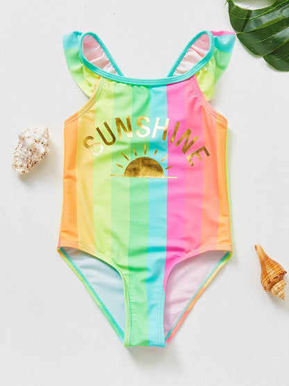 Girls' Swim Outfit with Mermaid and Unicorn Designs for Perfect for Children Aged 4-8 Years
