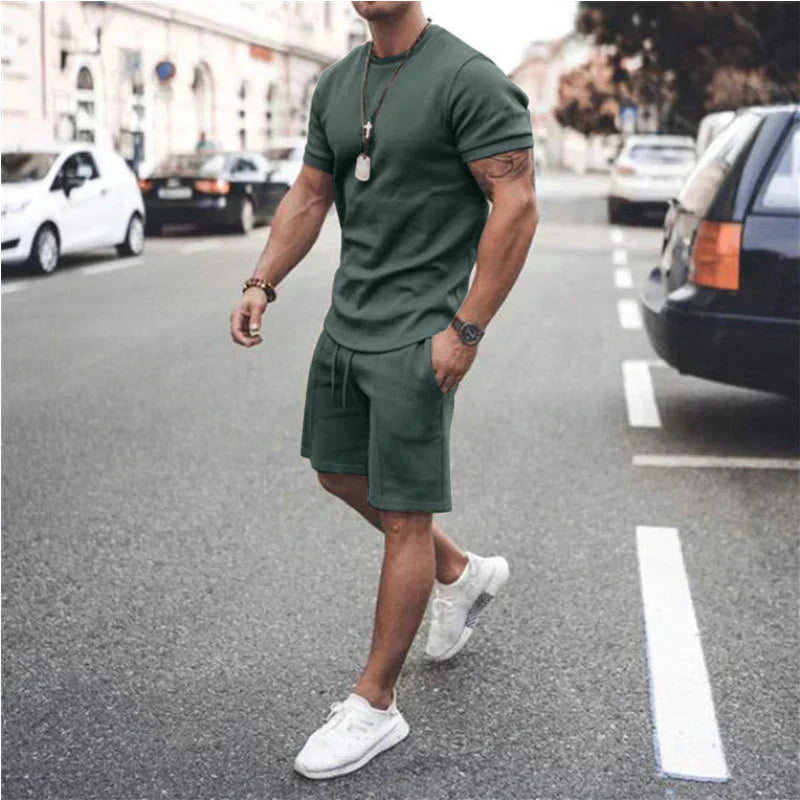 Set with Men's Summer T-Shirt and Shorts for Comfortable Style