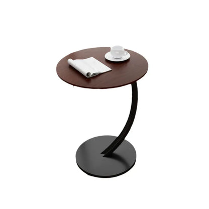 Table with Compact Round Side Design for Living Room and Bedroom with Stable Frame