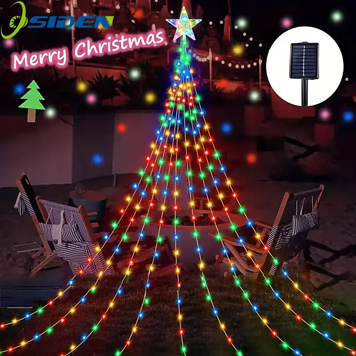 Lights Solar-Powered Christmas Tree for Dazzling Decoration for a Magical Christmas Experience