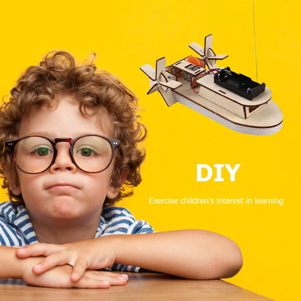 Educational Wooden DIY Boat for Build Your Own Electric Toy Boat