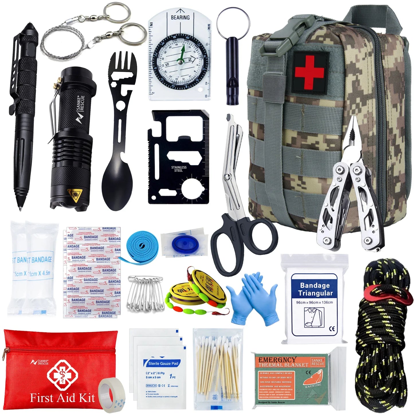 Tactical First Aid Kit for Compact and Complete for Caravans, Camping, and Survival Situations