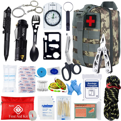 Tactical First Aid Kit for Compact and Complete for Caravans, Camping, and Survival Situations