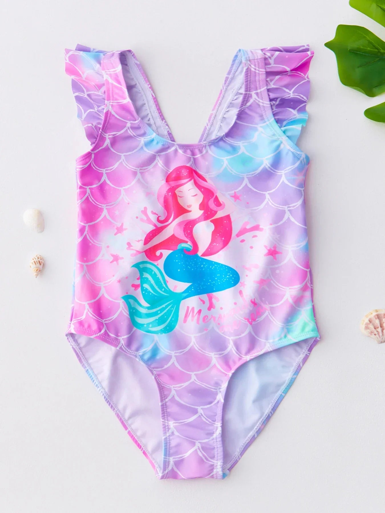 Girls' Swim Outfit with Mermaid and Unicorn Designs for Perfect for Children Aged 4-8 Years