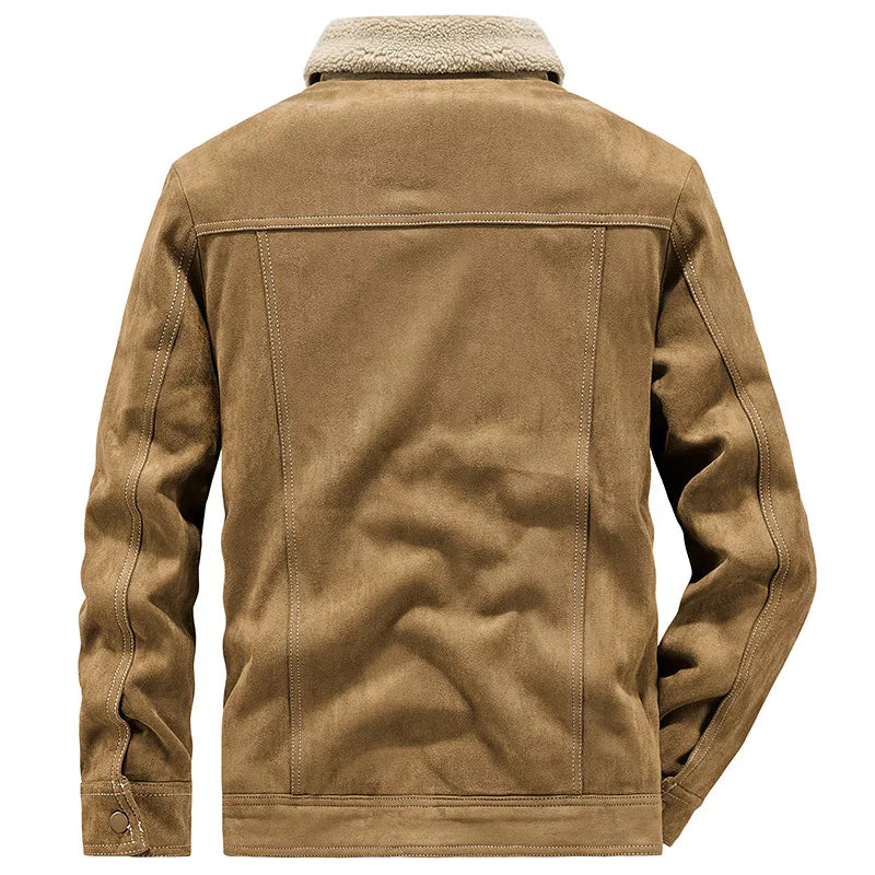 Men's Suede Trucker Jacket for Softly Lined, Slim Cut and Timeless