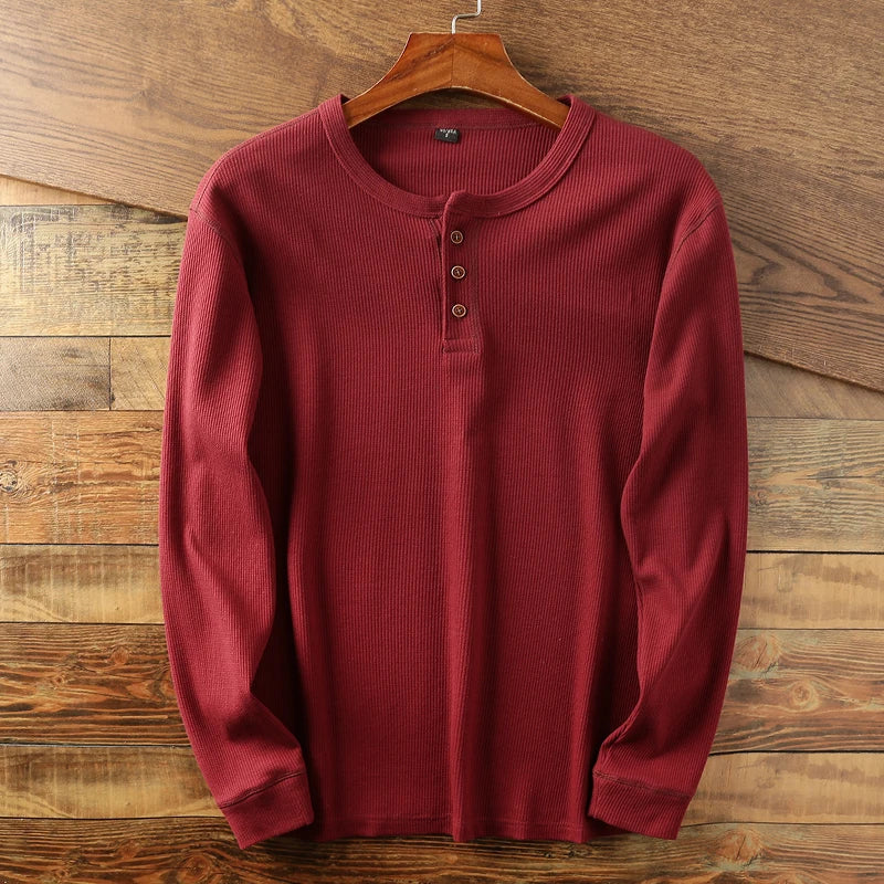 Minimalist Henley with Waffle Structure for Breathable, Comfortable and Smart