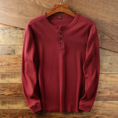 Minimalist Henley with Waffle Structure for Breathable, Comfortable and Smart