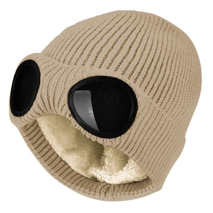 Glasses with Knitted Winter Beanie with Lens for Warm Unisex Beanie for Cold and Windy Days
