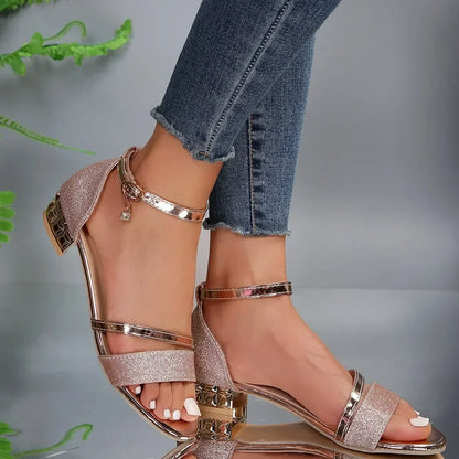 Sandals with Ladies' Elegant Comfortable Heel for Festive Summer Outfits