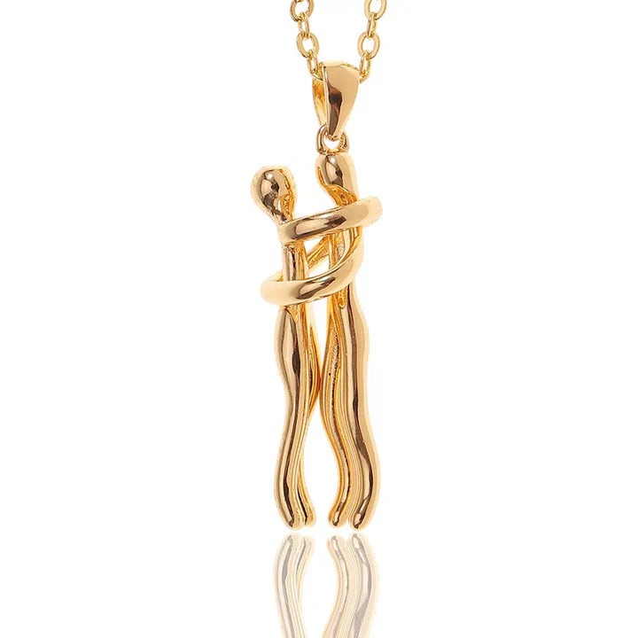 Necklace with Embracing Pendant for Timeless Symbol of Love