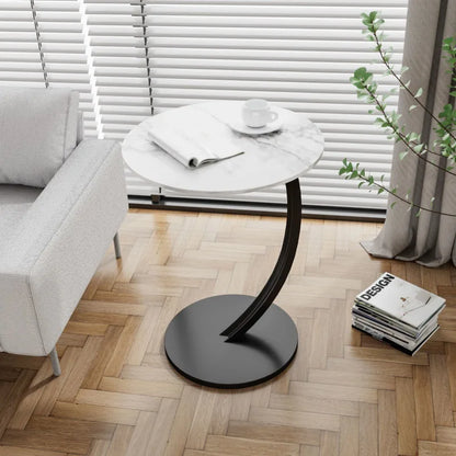 Table with Compact Round Side Design for Living Room and Bedroom with Stable Frame