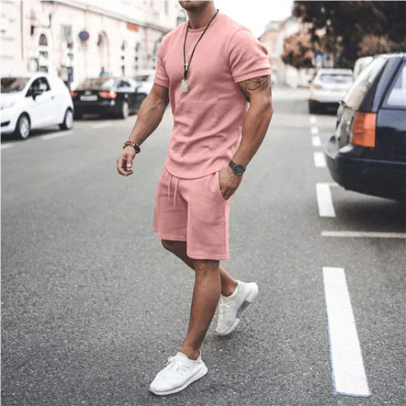 Set with Men's Summer T-Shirt and Shorts for Comfortable Style