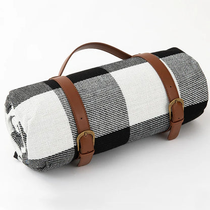 Blanket with Waterproof Picnic Checked Pattern and Comfortable Foam Filling