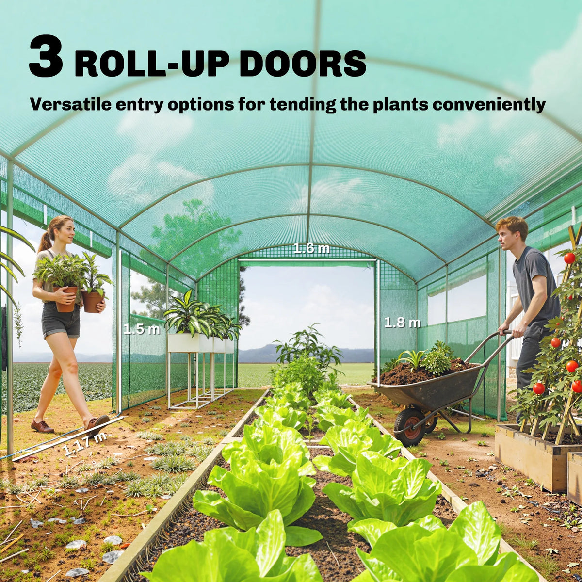 Walk-in tunnel greenhouse – white cover variant