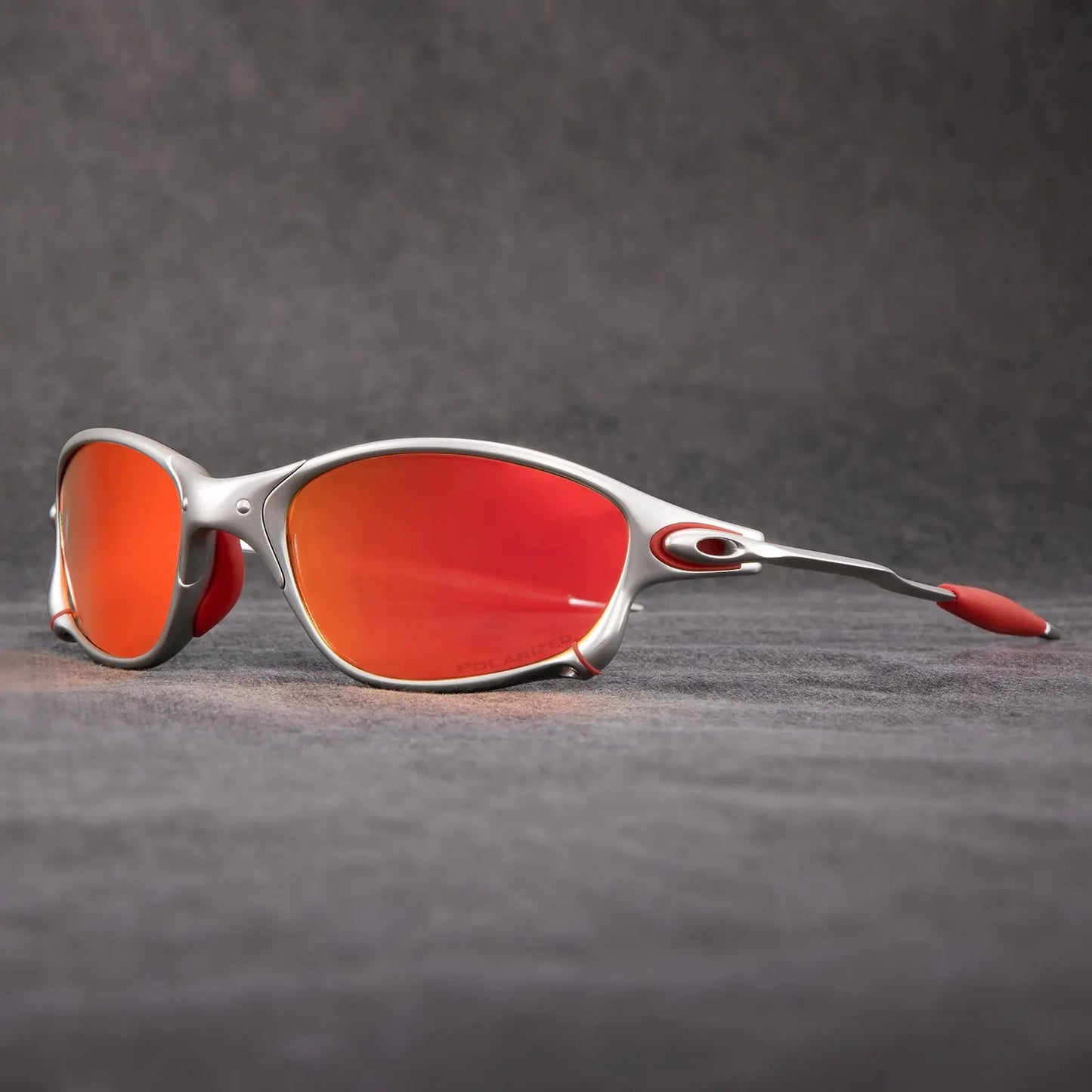 Sporty Polarised Sunglasses for Metallic Frame with Red Lenses