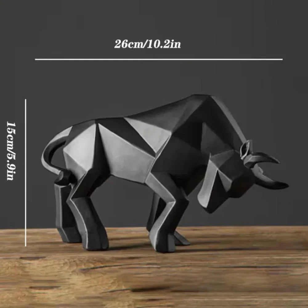 Geometric Bull Statue Modern Decoration for Living Room Office and Interior