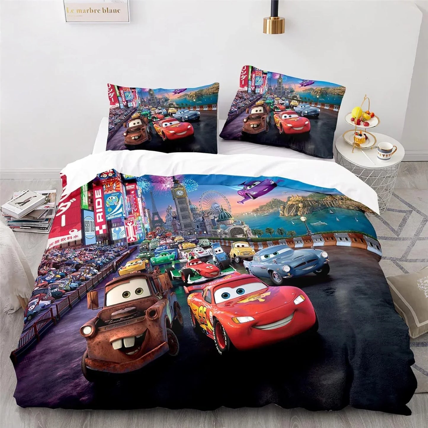 Bedding with Cars Lightning Mcqueen Set for Fun and Comfortable Set for Kids