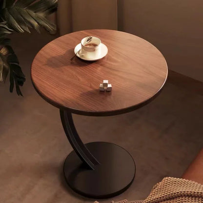 Table with Compact Round Side Design for Living Room and Bedroom with Stable Frame