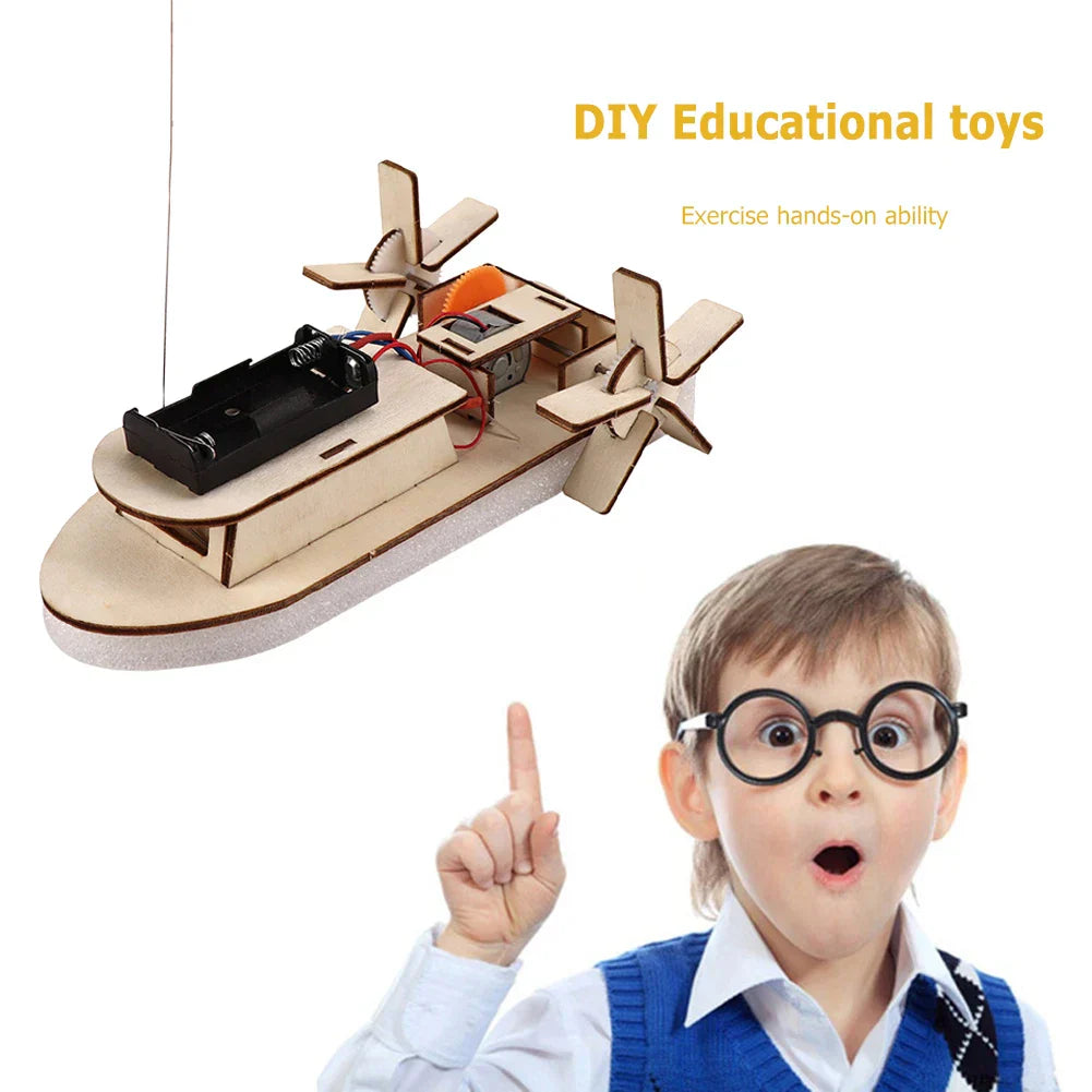 Educational Wooden DIY Boat for Build Your Own Electric Toy Boat