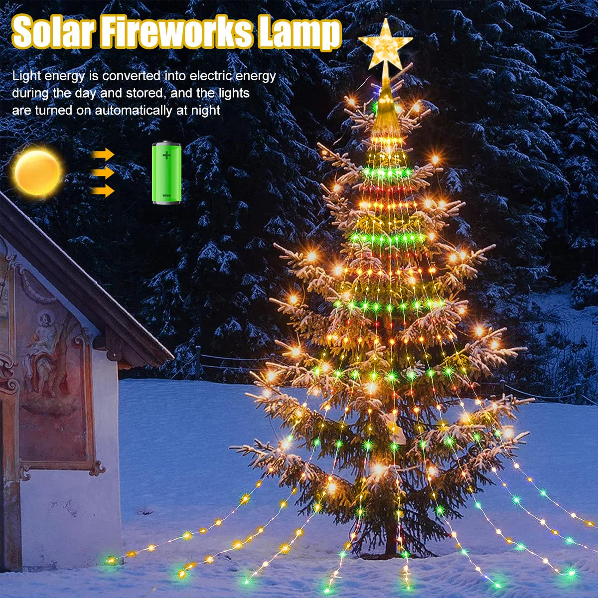 Lights Solar-Powered Christmas Tree for Dazzling Decoration for a Magical Christmas Experience