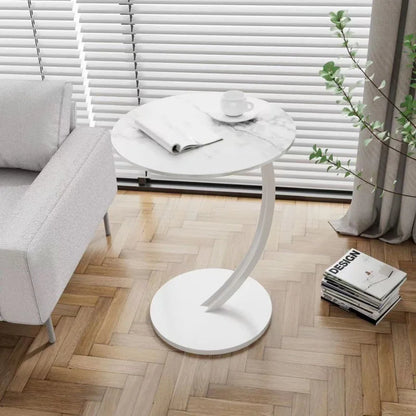 Table with Compact Round Side Design for Living Room and Bedroom with Stable Frame
