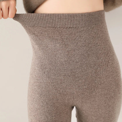 Cashmere Leggings for High Waist Fine Knit Women’s