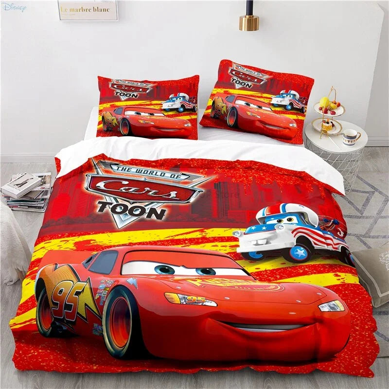 Bedding with Cars Lightning Mcqueen Set for Fun and Comfortable Set for Kids