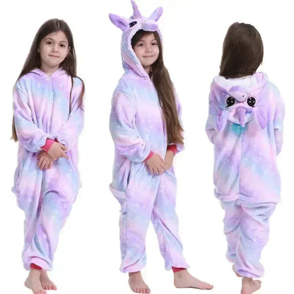 Unicorn Fleece Onesie for Cute Pajamas with Horn and Ears for Girls