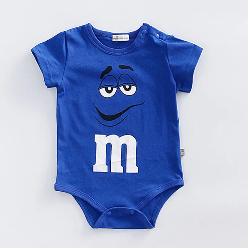 Colorful Baby Romper for M&M Faces Clothing for Babies and Toddlers