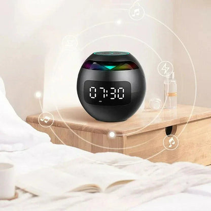Night Light with Bluetooth Alarm Clock Speaker with LED and Digital Clock for Bedroom