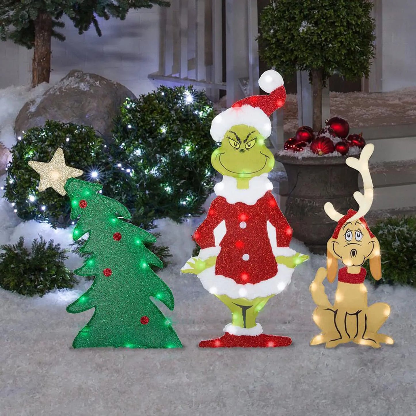 Grinch Christmas Decoration for Cheerful Garden Lighting for the Holidays