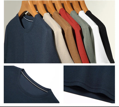 Men's T-Shirt with Waffle Texture and Breathable Comfort for Warm Days
