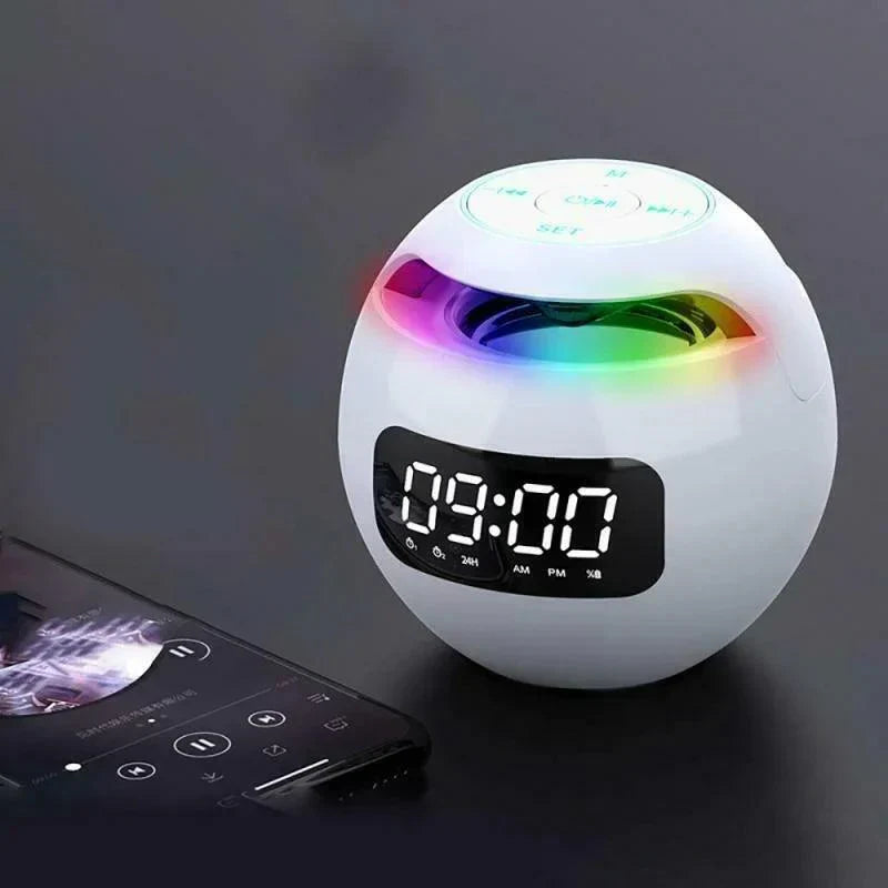 Night Light with Bluetooth Alarm Clock Speaker with LED and Digital Clock for Bedroom