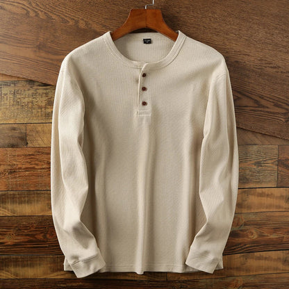 Minimalist Henley with Waffle Structure for Breathable, Comfortable and Smart