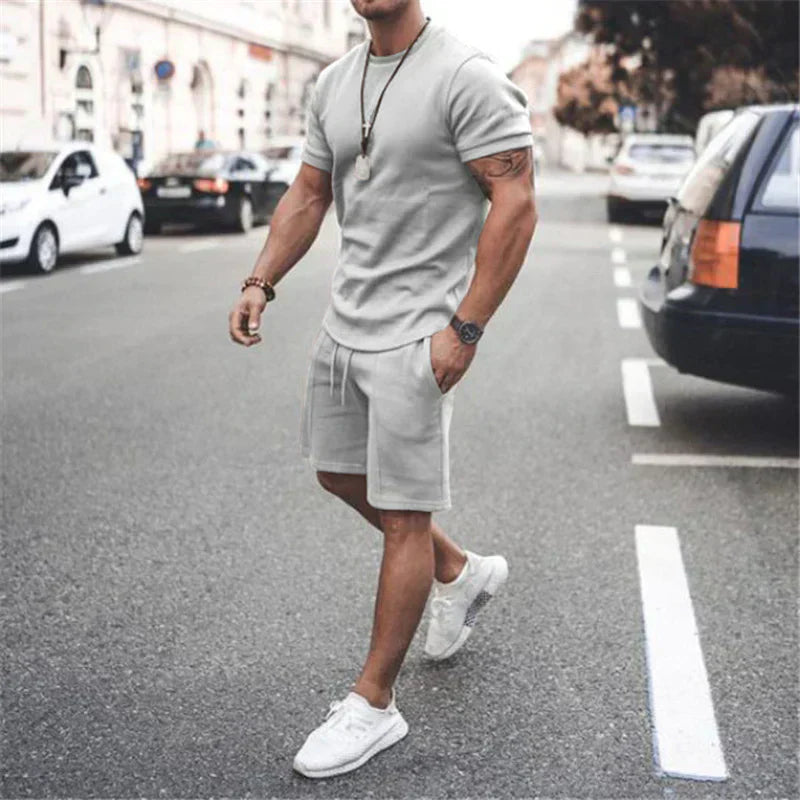 Set with Men's Summer T-Shirt and Shorts for Comfortable Style