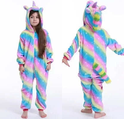 Unicorn Fleece Onesie for Cute Pajamas with Horn and Ears for Girls