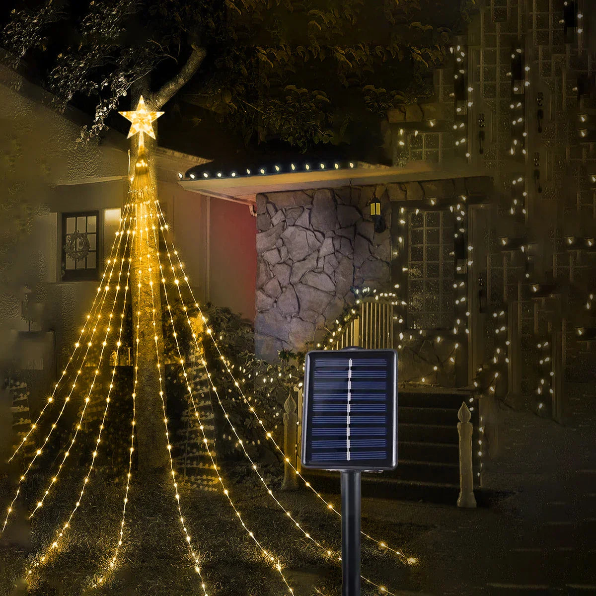 Lights Solar-Powered Christmas Tree for Dazzling Decoration for a Magical Christmas Experience