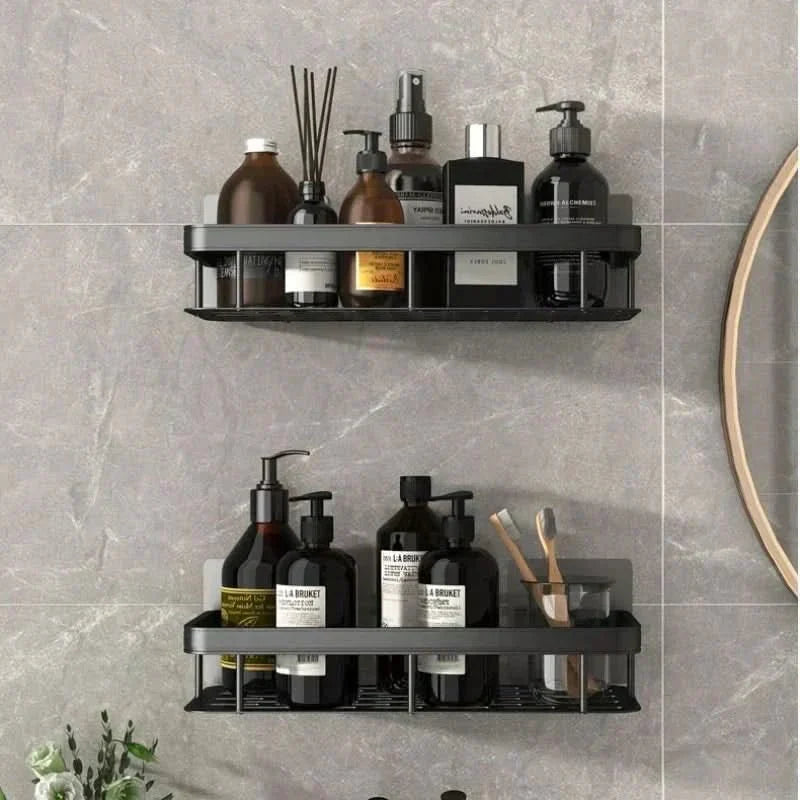 Shelf with Corner Bathroom Without Drilling with Two Storage Shelves