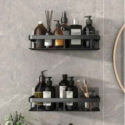 Shelf with Corner Bathroom Without Drilling with Two Storage Shelves