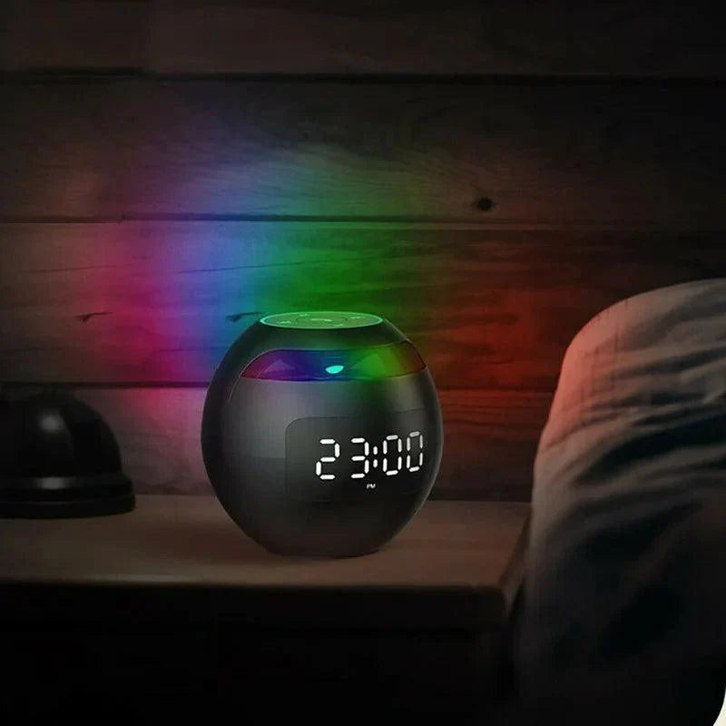 Night Light with Bluetooth Alarm Clock Speaker with LED and Digital Clock for Bedroom