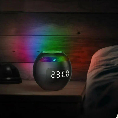 Night Light with Bluetooth Alarm Clock Speaker with LED and Digital Clock for Bedroom